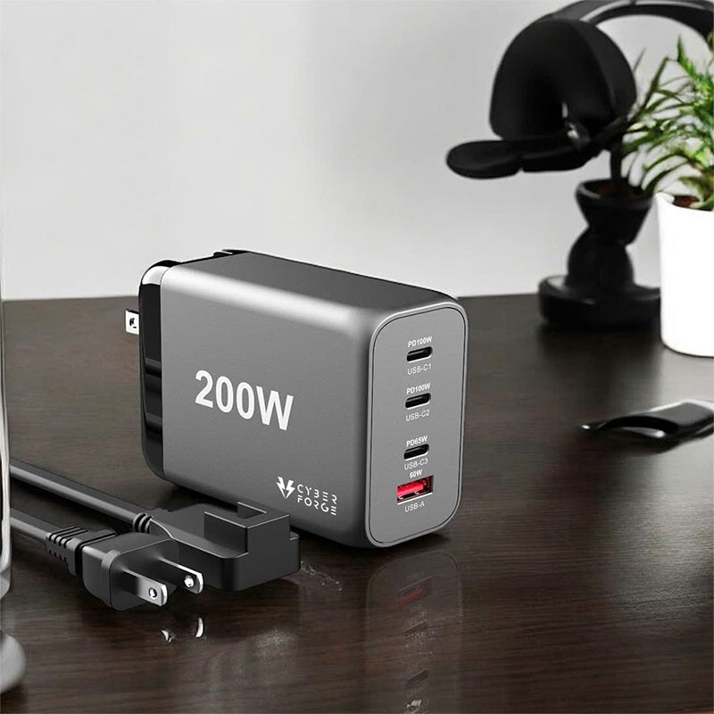 The Cyber Forge™ 200W GaN Charger