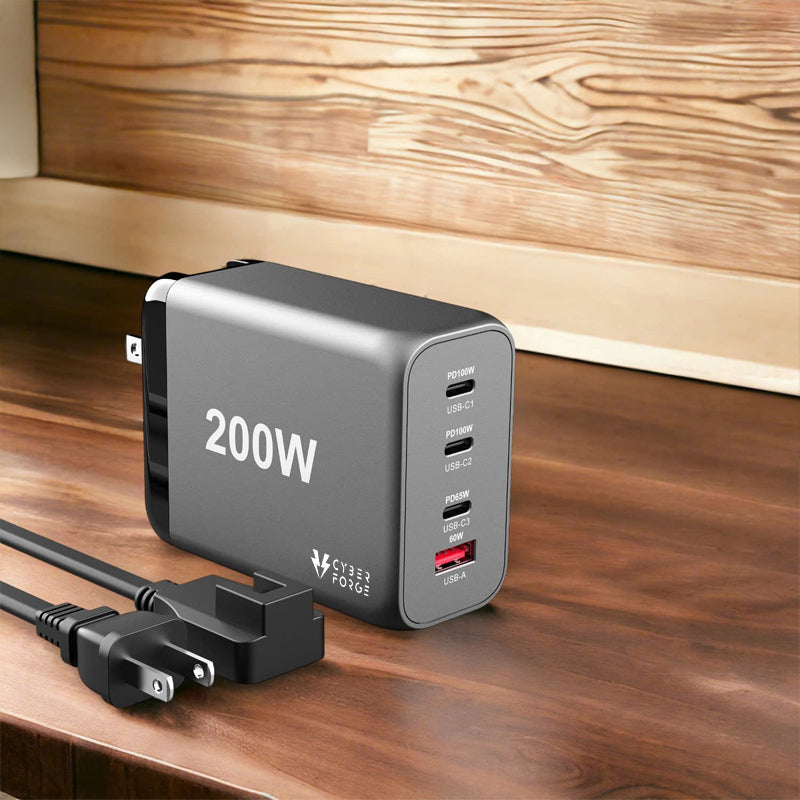The Cyber Forge™ 200W GaN Charger